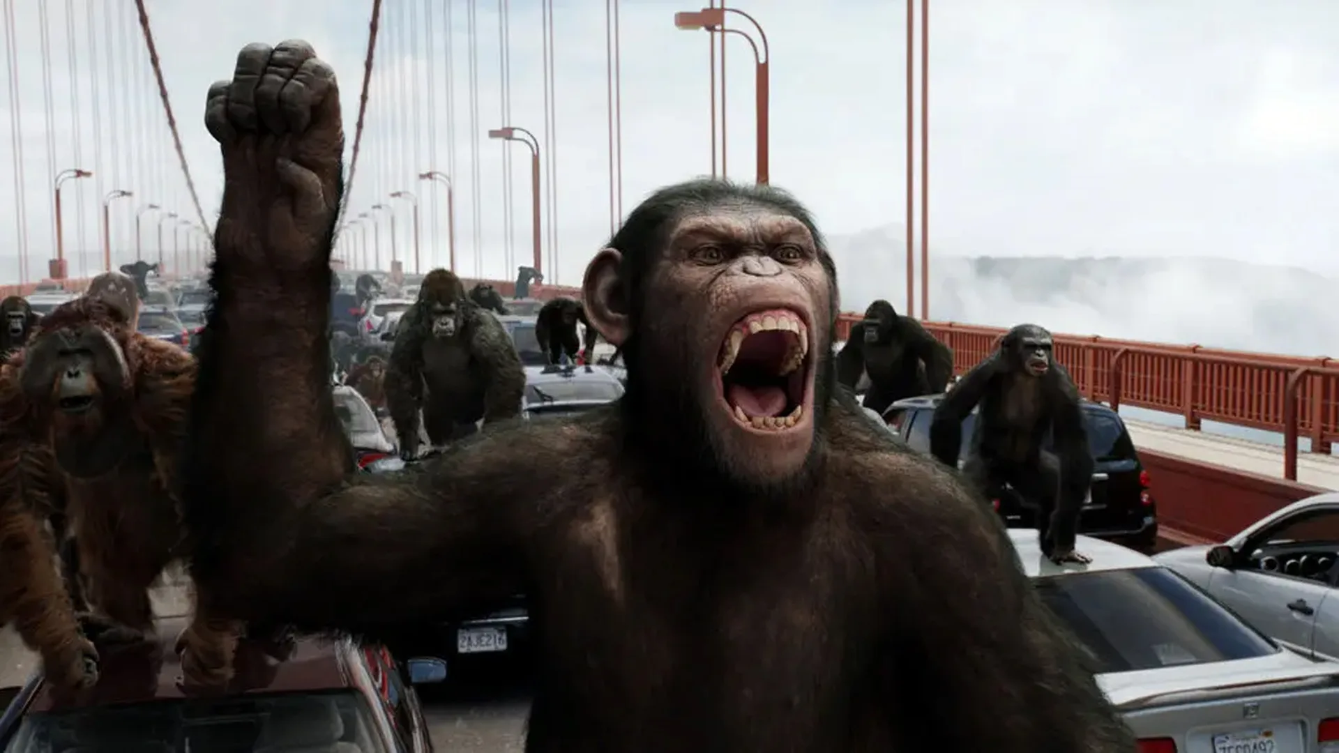 rise of the planet of the apes bridge scene