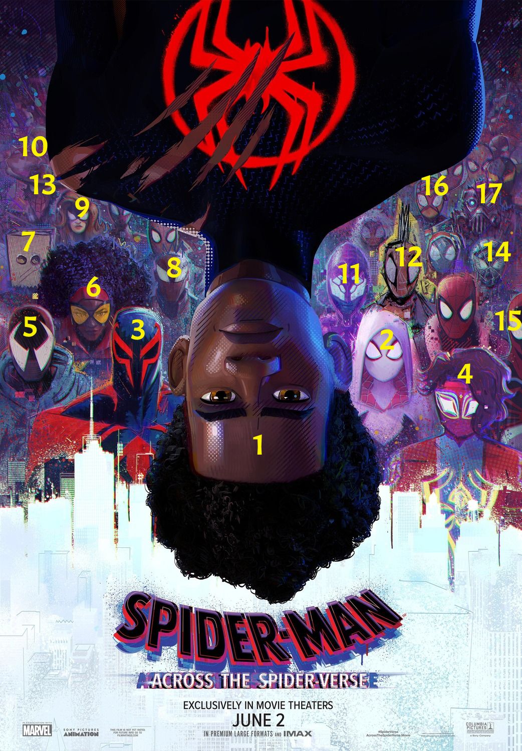 spider man a traves del spider verso versiones poster final