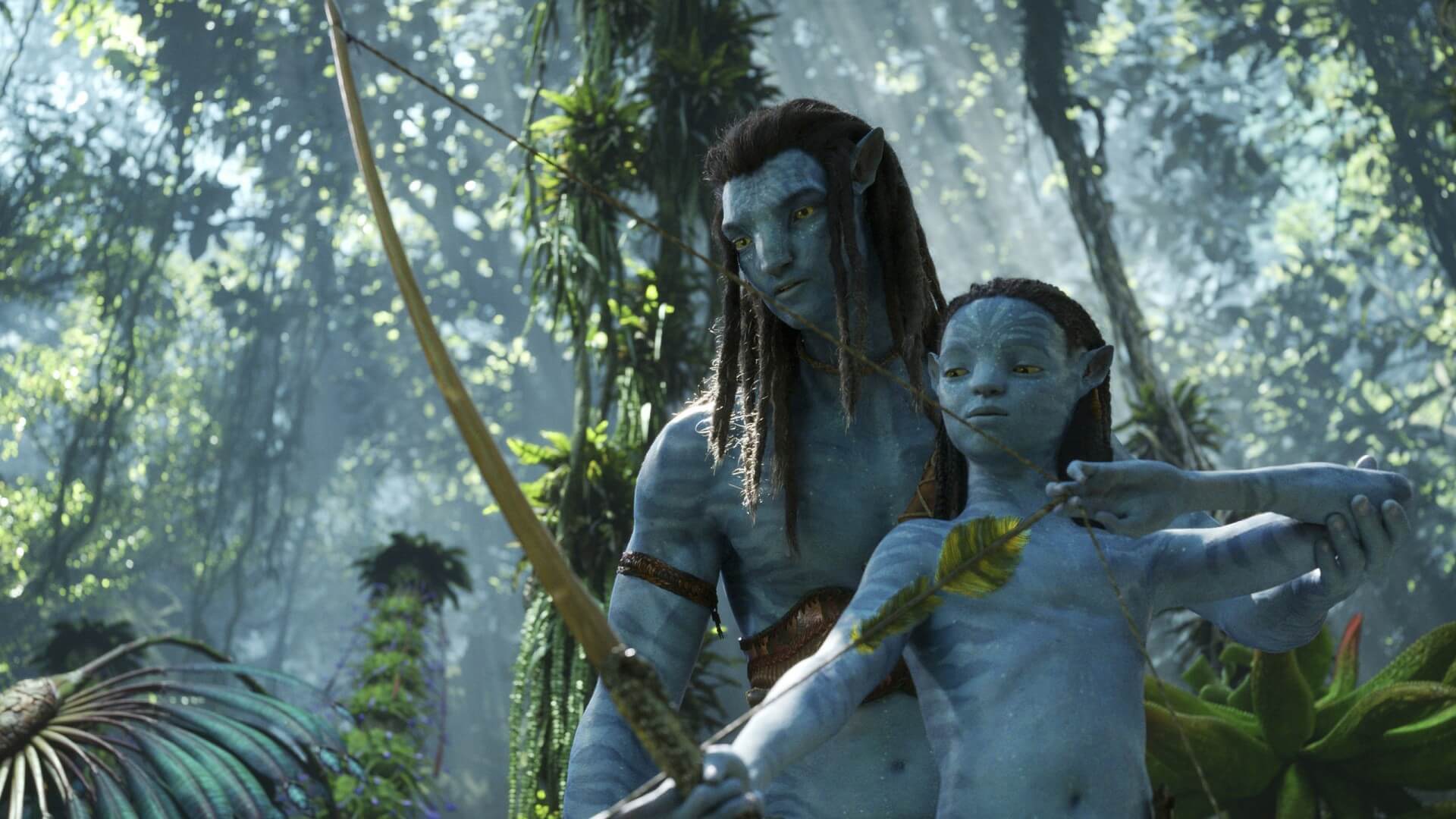 Jake Sully y sus hijos en Avatar 2