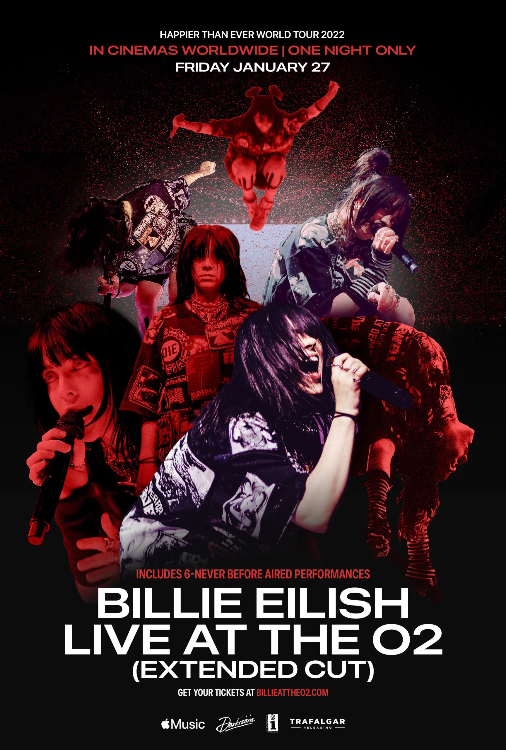 billie eilish pelicula concierto en o2 arena stills del show estreno poster