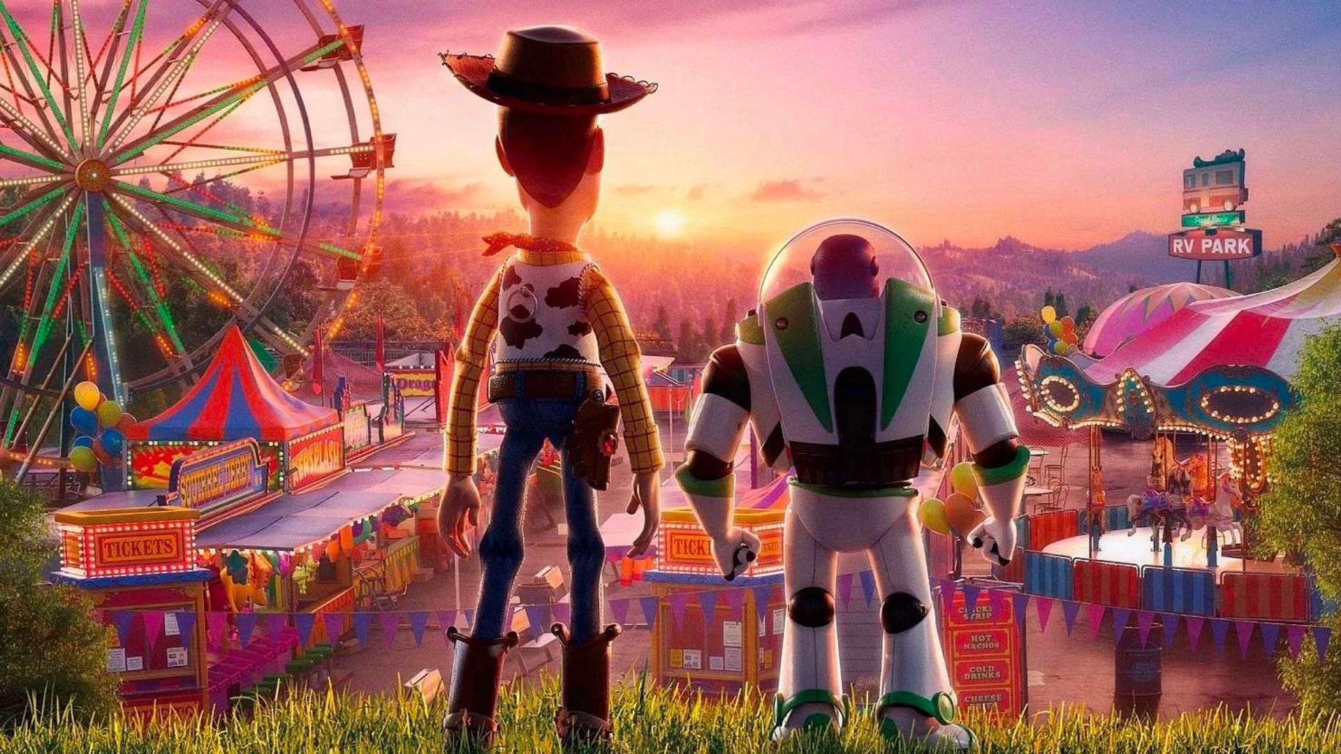 Woody y Buzz en una feria 