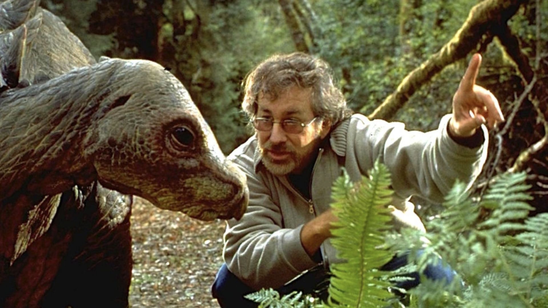 Steven Spielberg Parque Jurásico set 