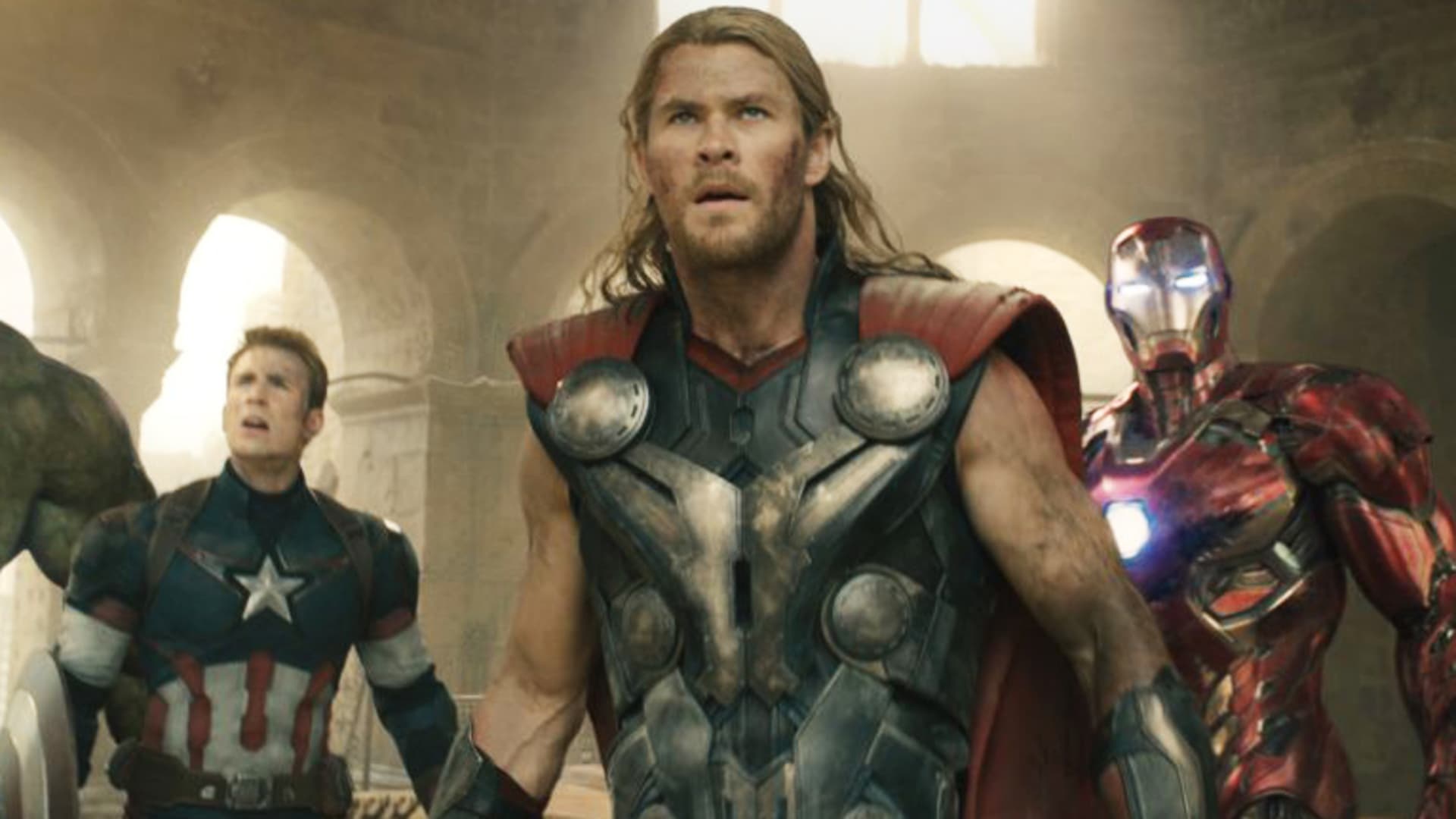 Hulk Capitán América Thor Iron Man en Avengers Era de Ultrón de Marvel Studios