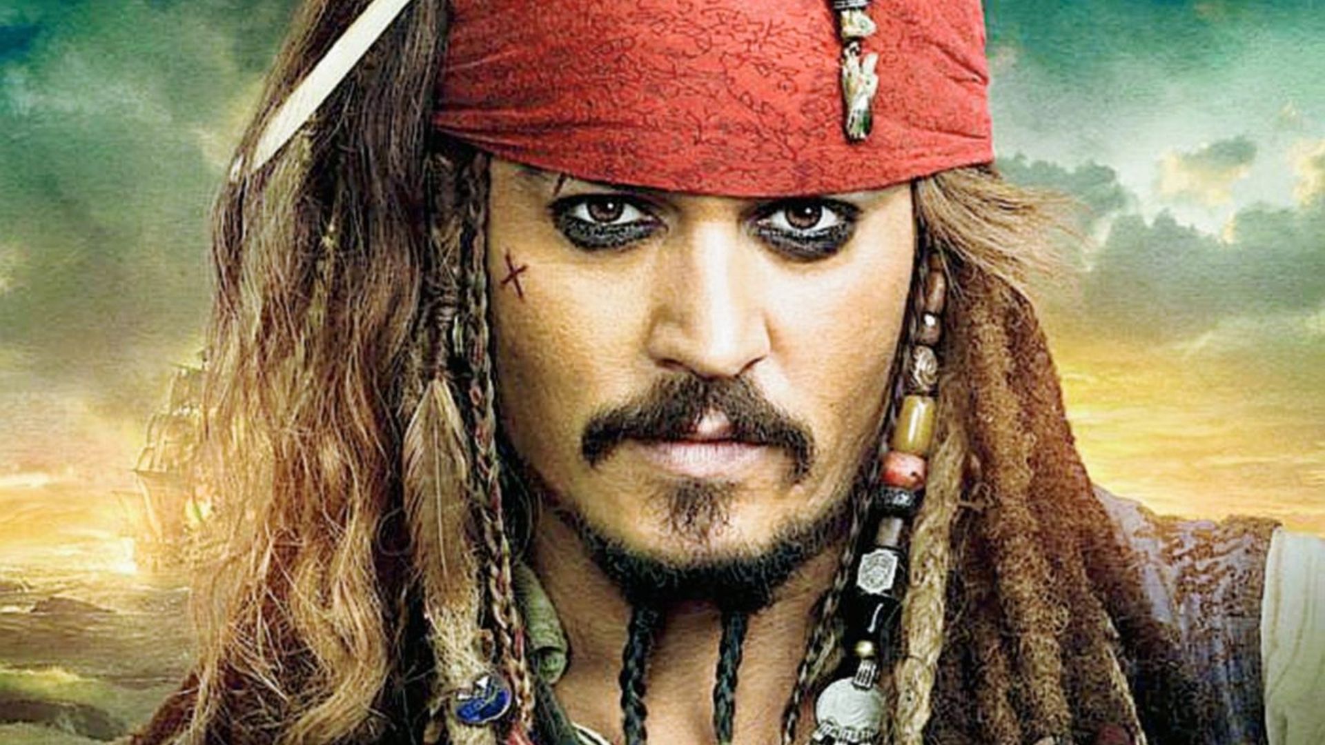 Johnny Depp como el capitán Jack Sparrow en Piratas del Caribe