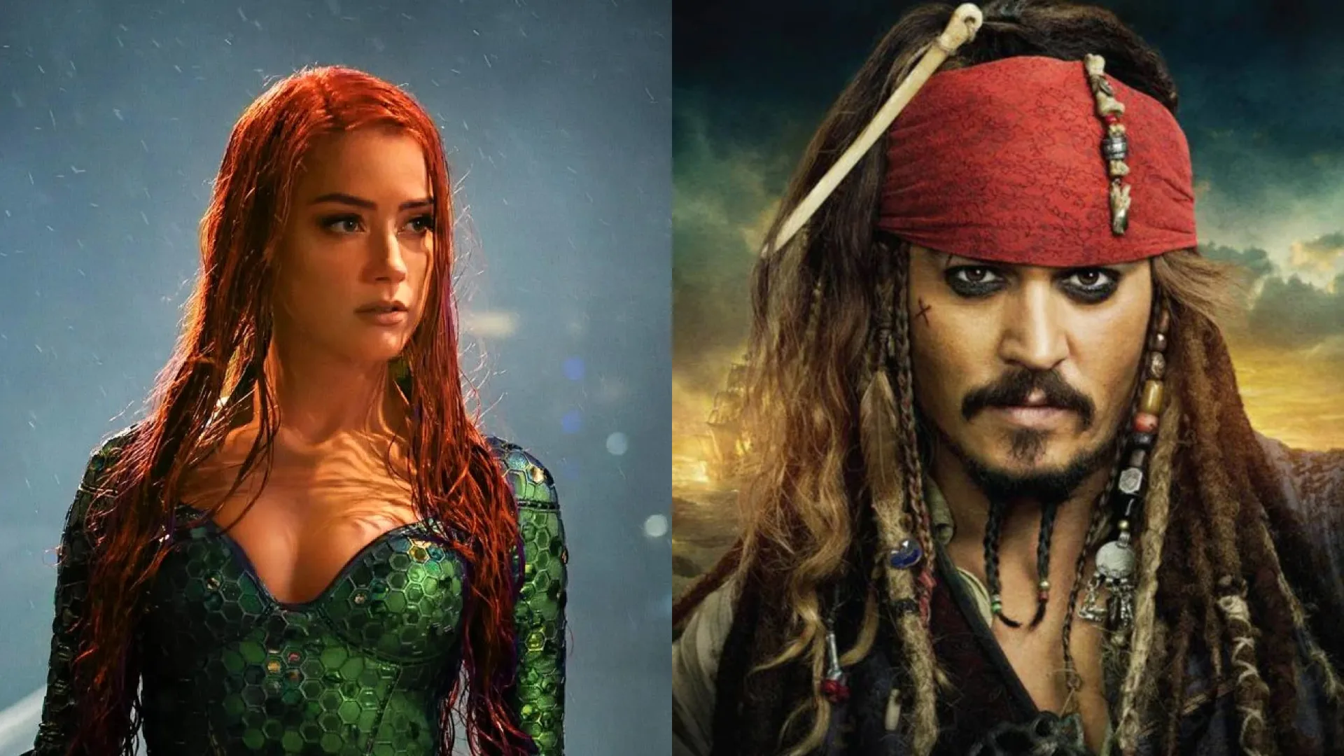 Johnny Depp y Amber Heard Jack Sparrow y Mera 