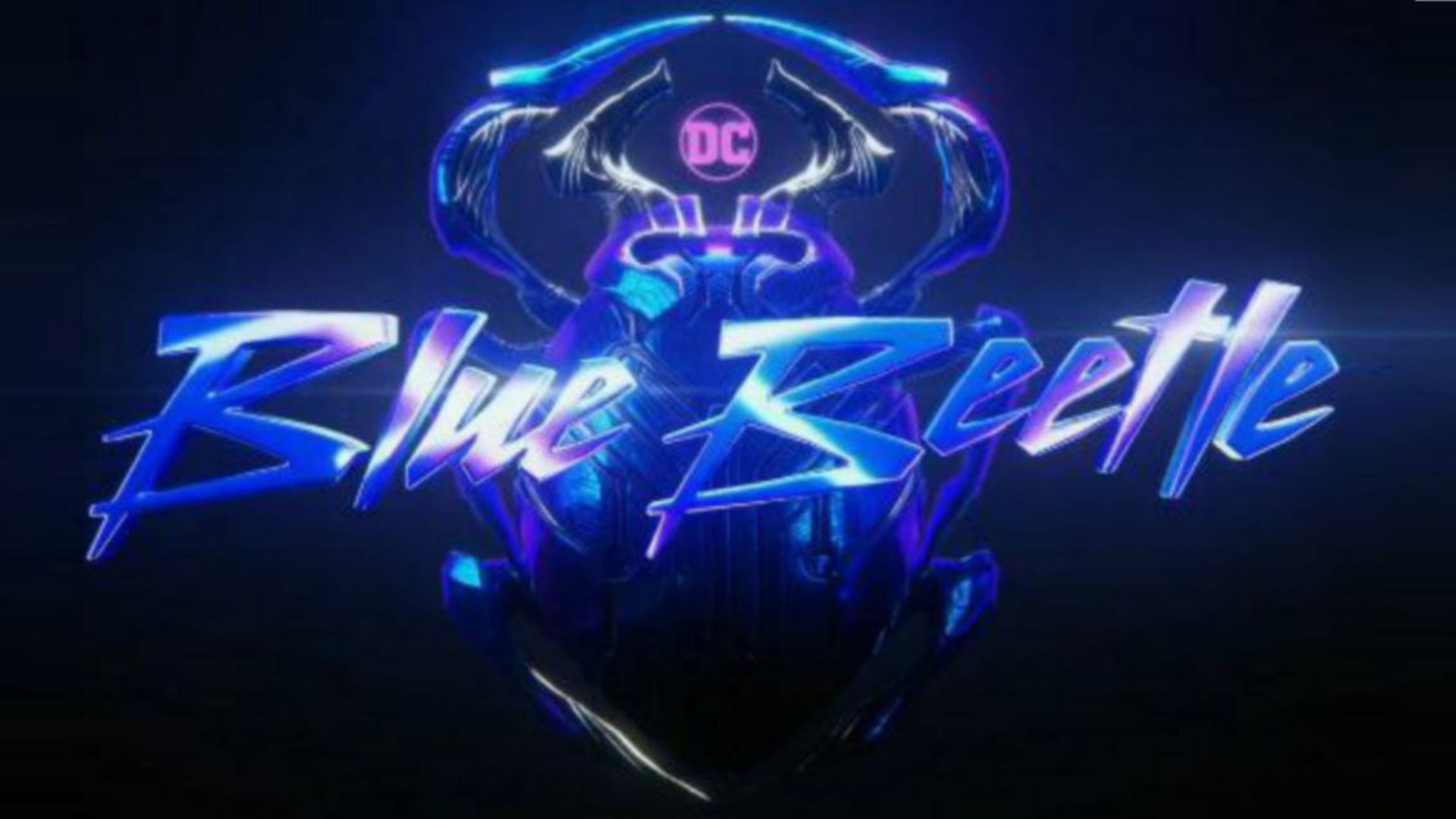 imagen del logotipo oficial de la pelicula de superhéroes blue Beetle