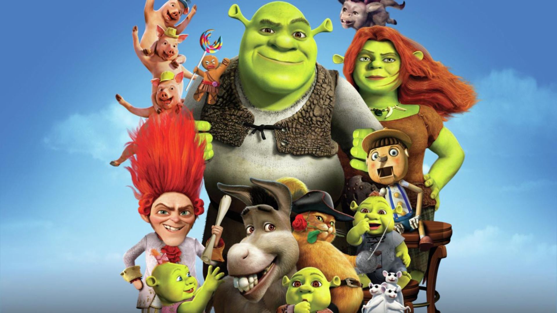 muchos personajes de Shrek en la misma imagen still