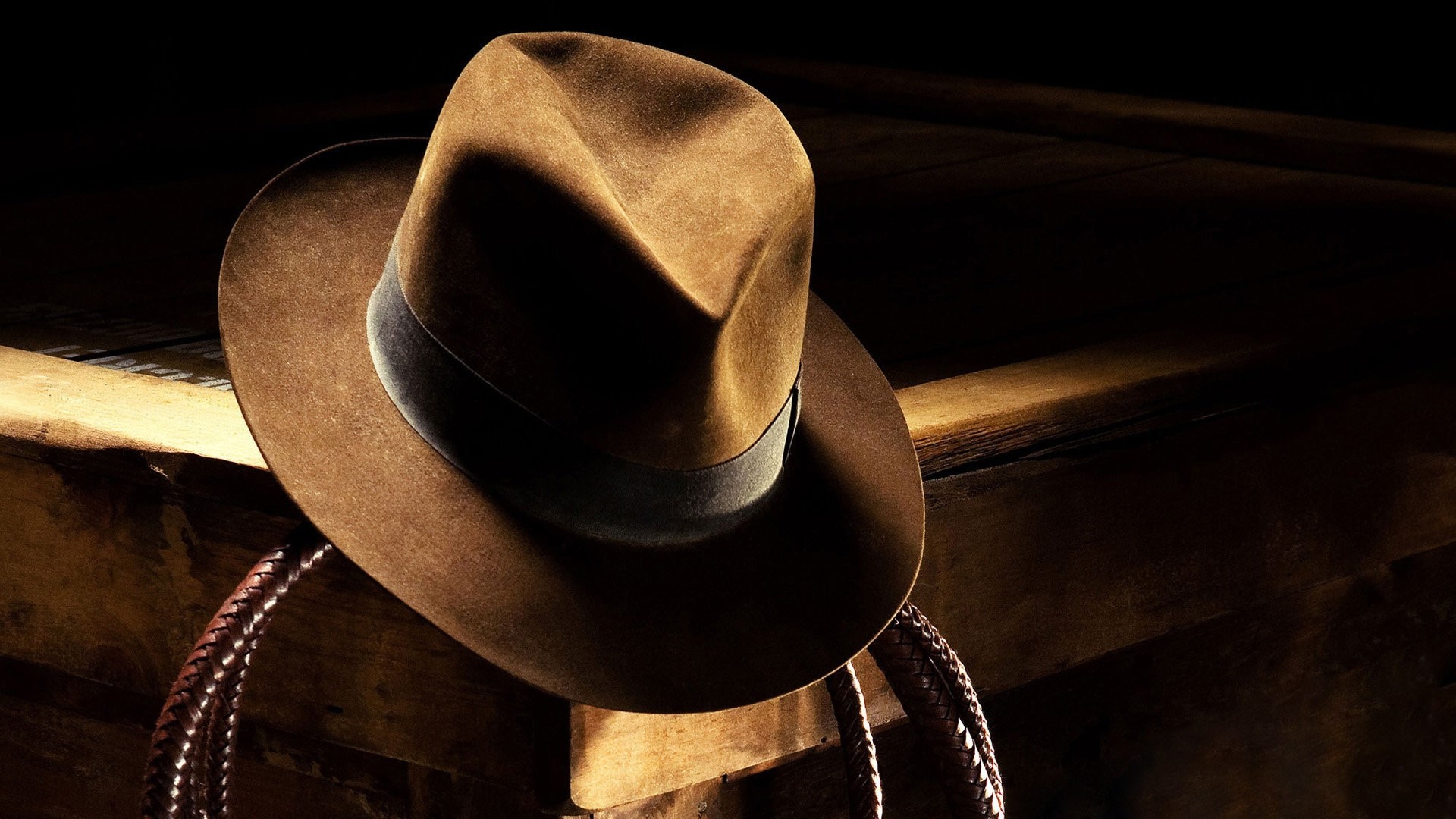 Indiana Jones sombrero y látigo