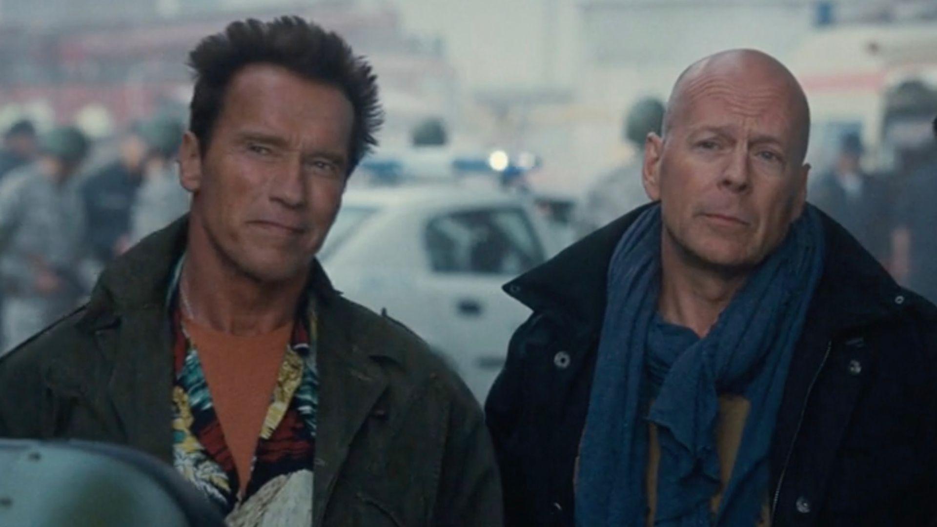 Schwarzenegger y Willis en Los indestructibles