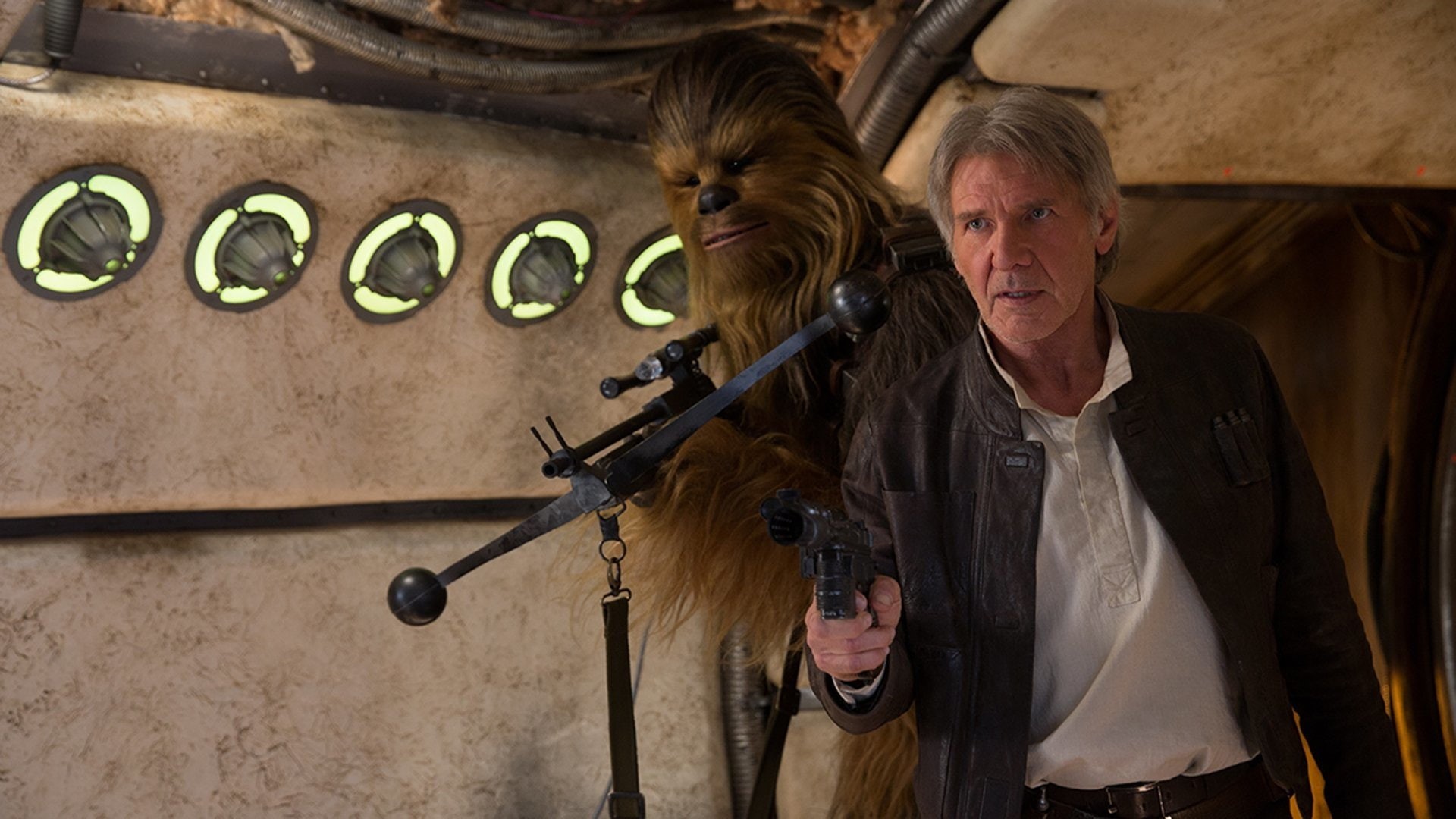 Harrison Ford Han Solo Chewbacca Star Wars El despertar de la Fuerza