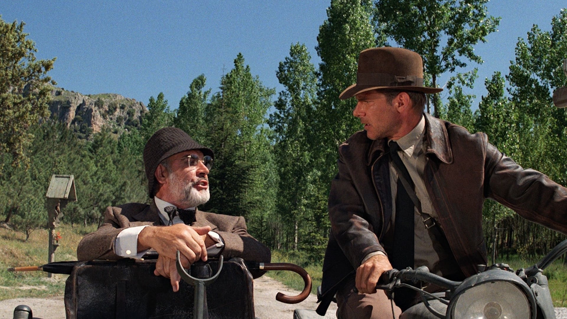 La última cruzada película Harrison Ford y Sean Connery en moto 
