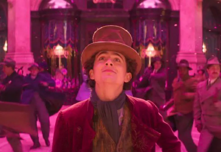 Timothée Chalamet in the musical adventure film Wonka
