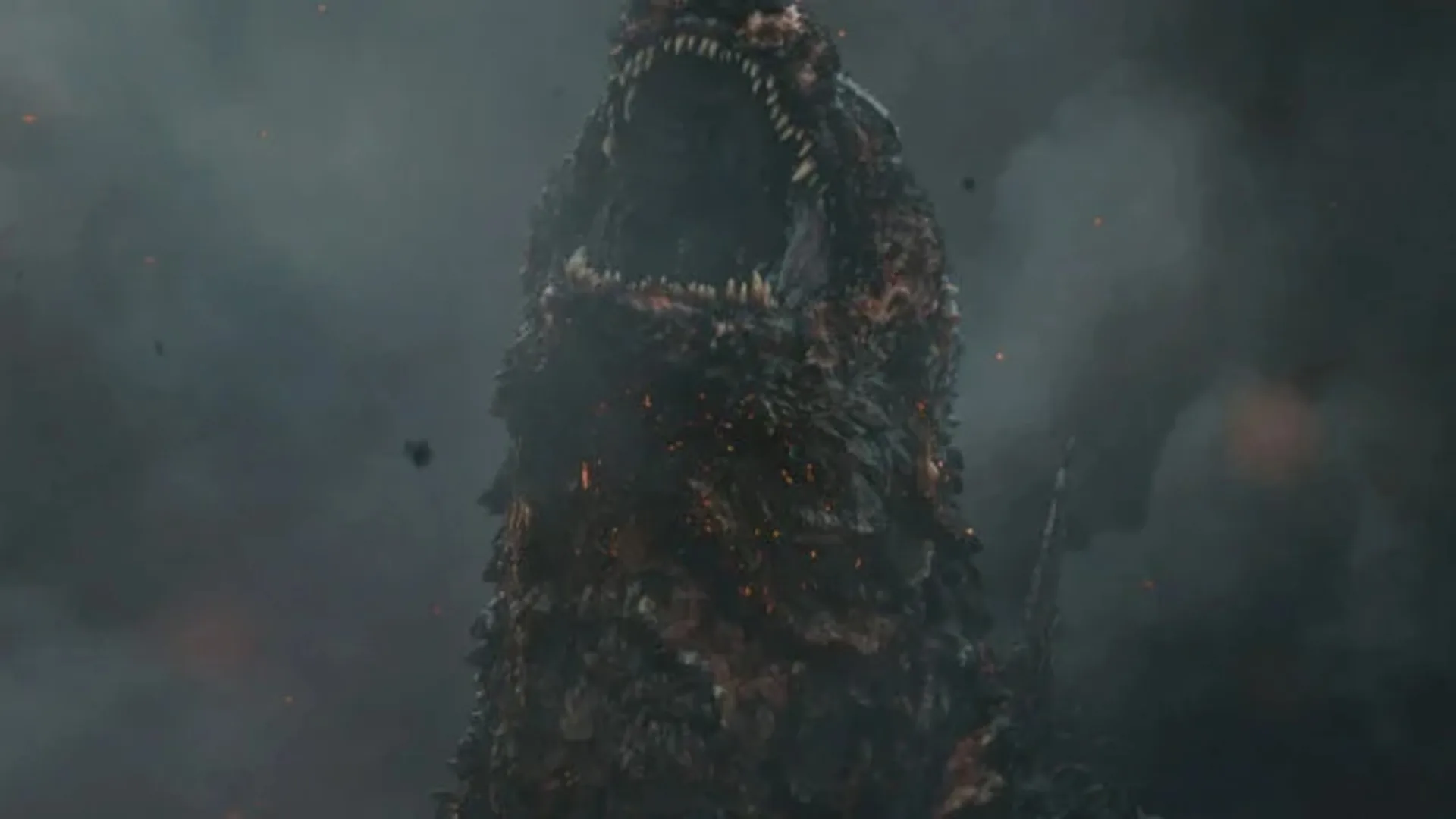 Godzilla gritando.