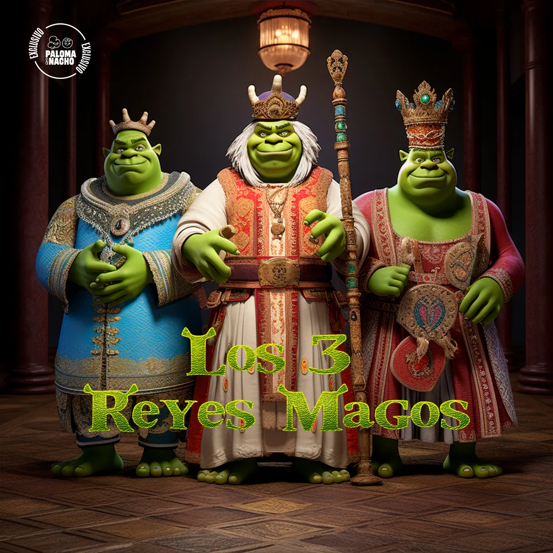 Reyes Magos al estilo Shrek (IA)