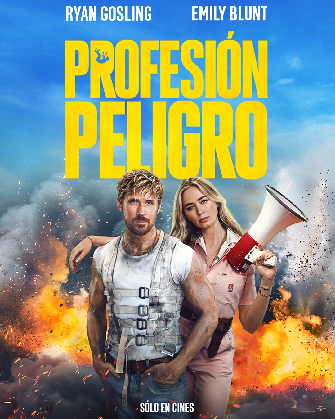 Profesión peligro póster Ryan Gosling y Emily Blunt