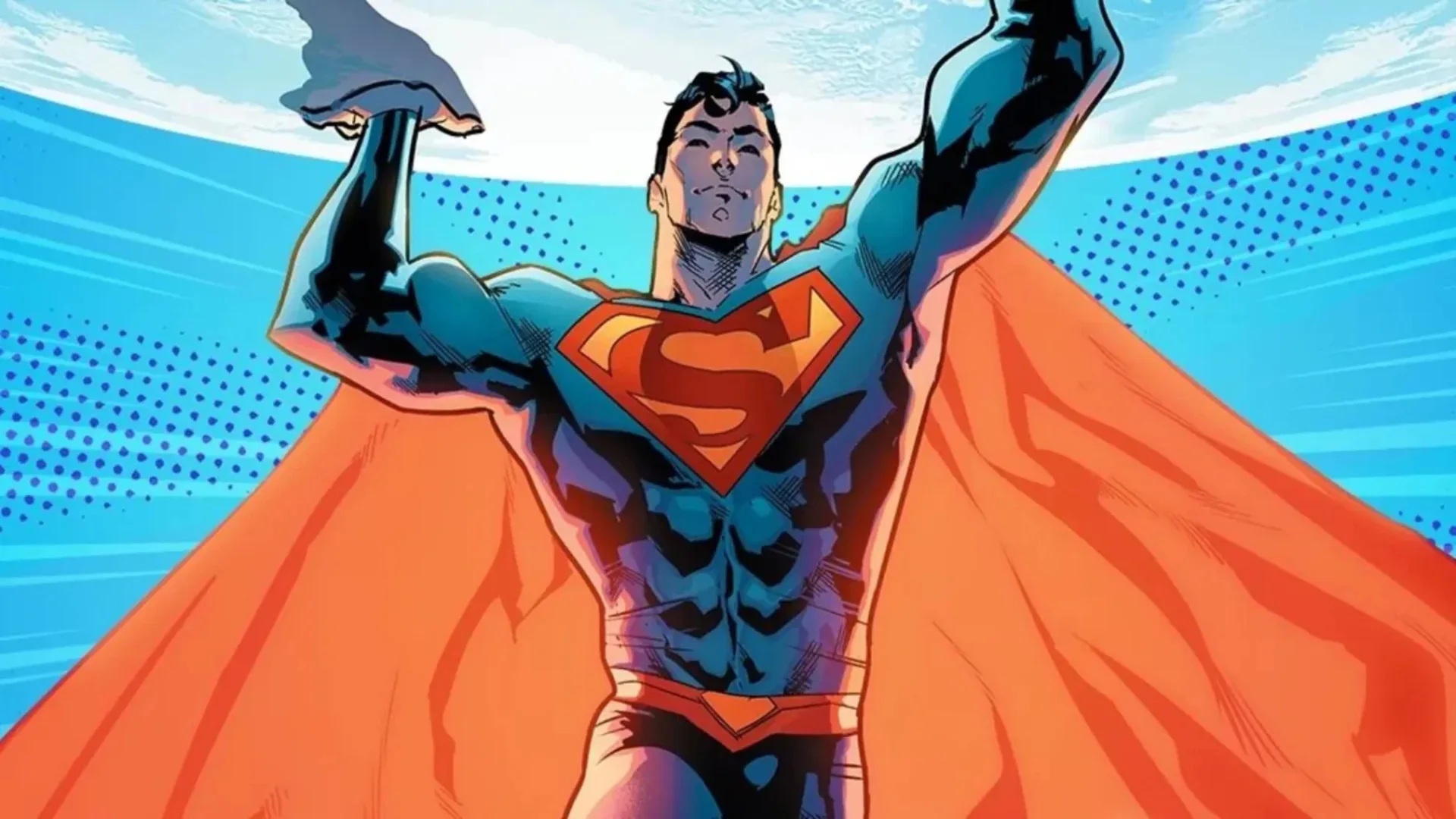 Superman comic, escena.