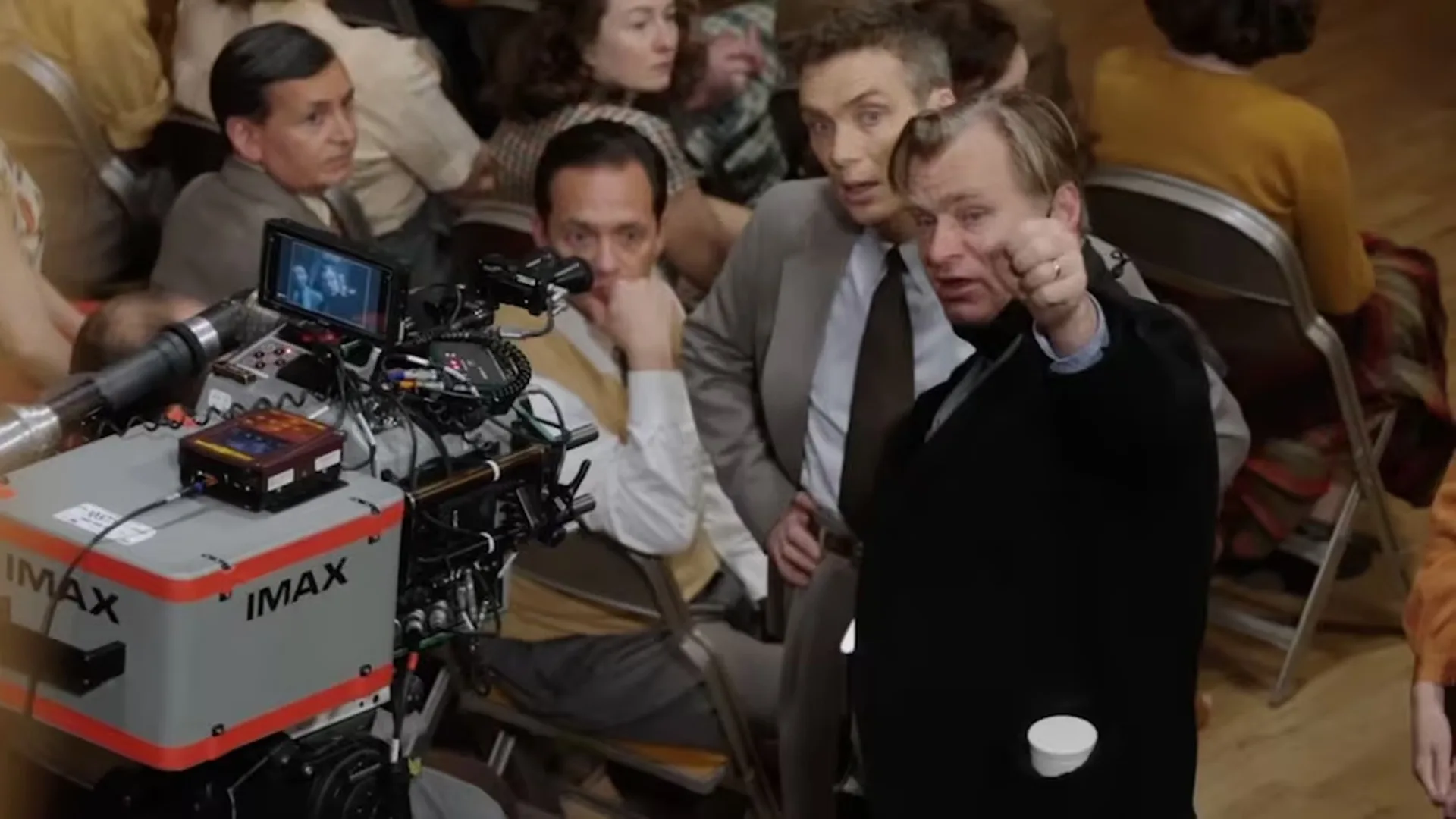 Christopher Nolan en filmación de Oppenheimer