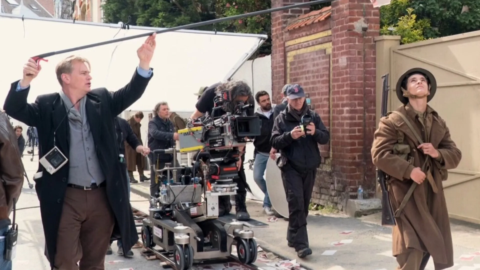 Christopher Nolan en la filmación de Dunkerque 