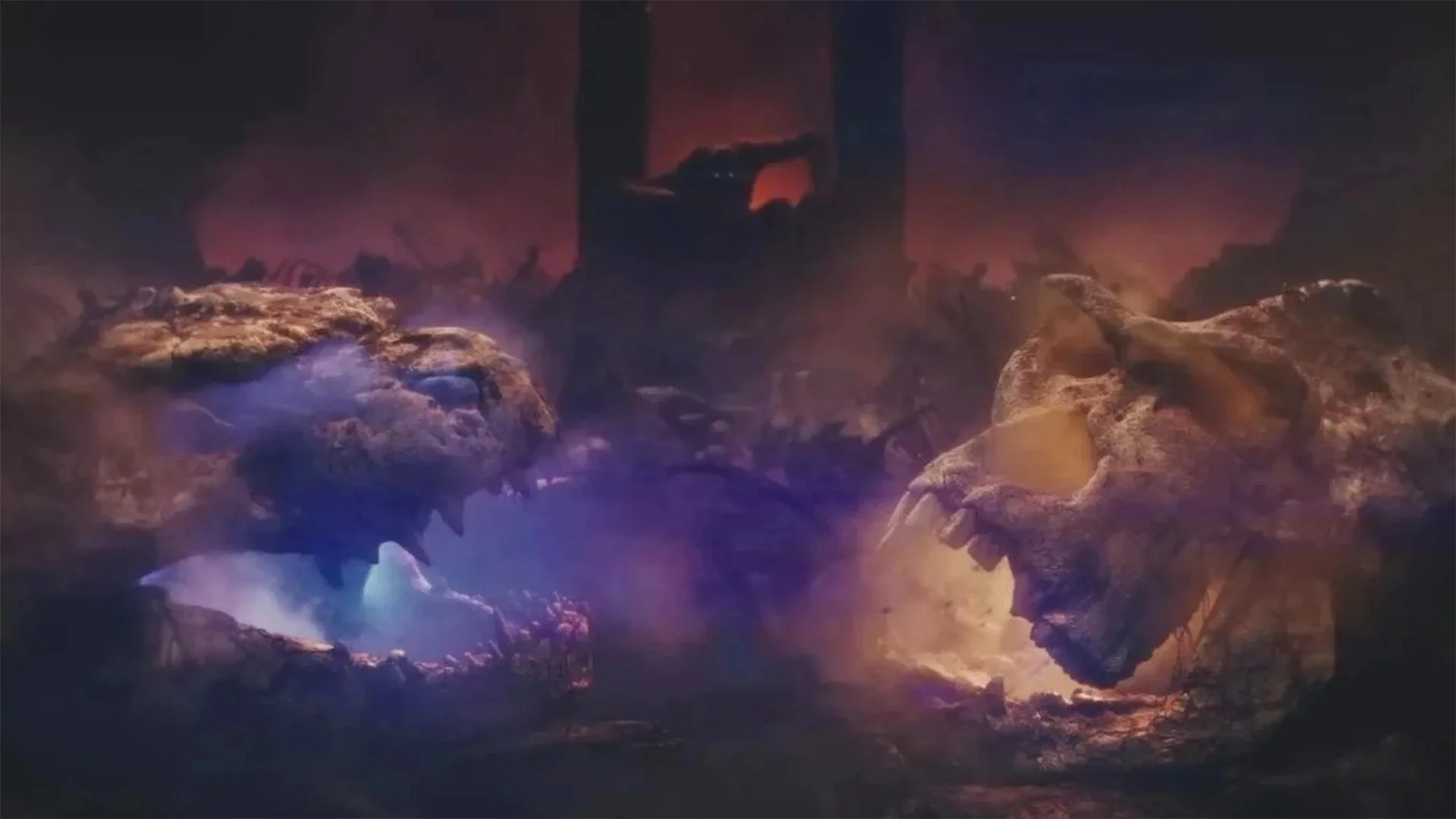 Godzilla y Kong mitología Skar King con cráneos