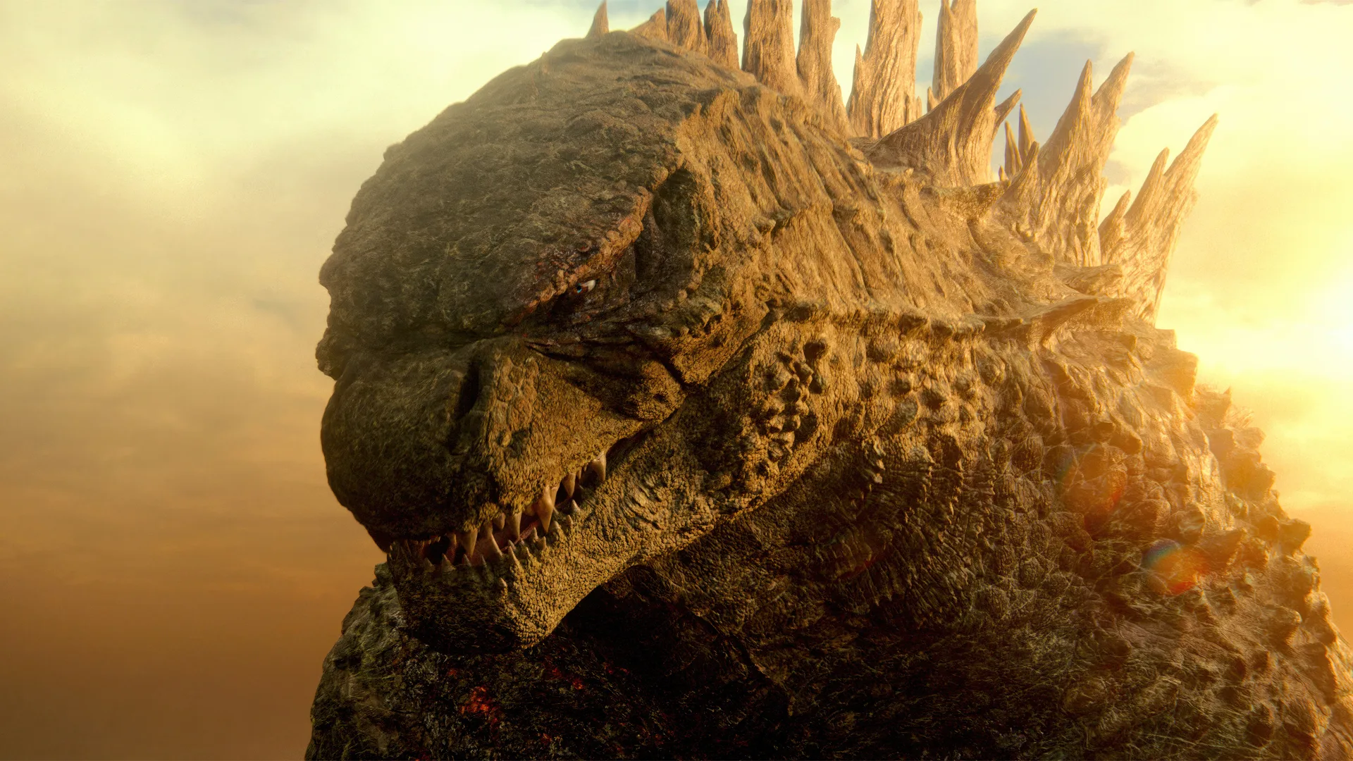 Godzilla entre el humo sonriente