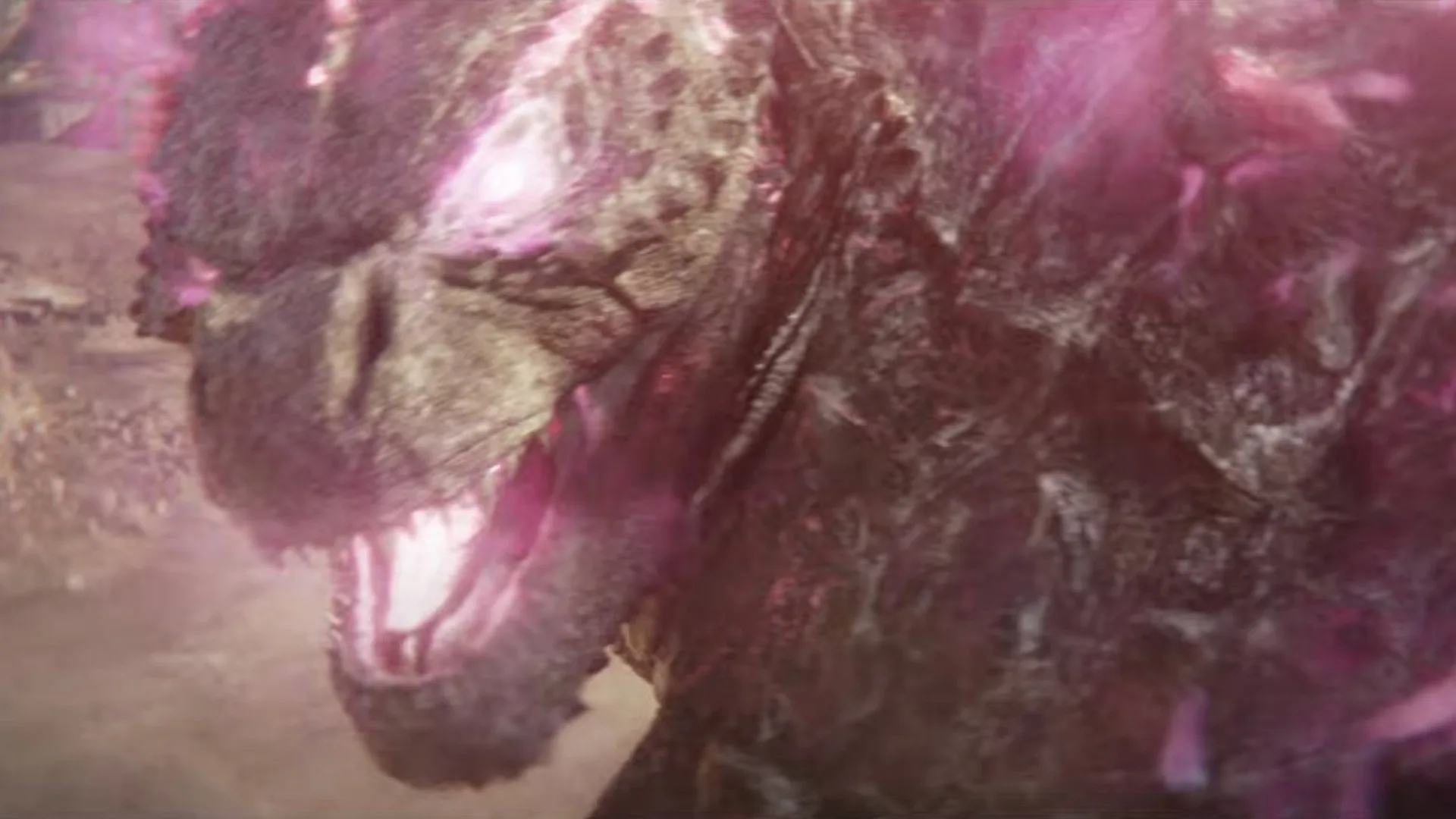 Godzilla con ojos rosas