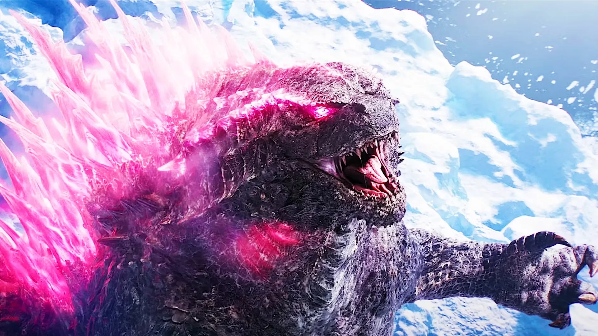 Godzilla y Kong: Godzilla rugiendo en el mar