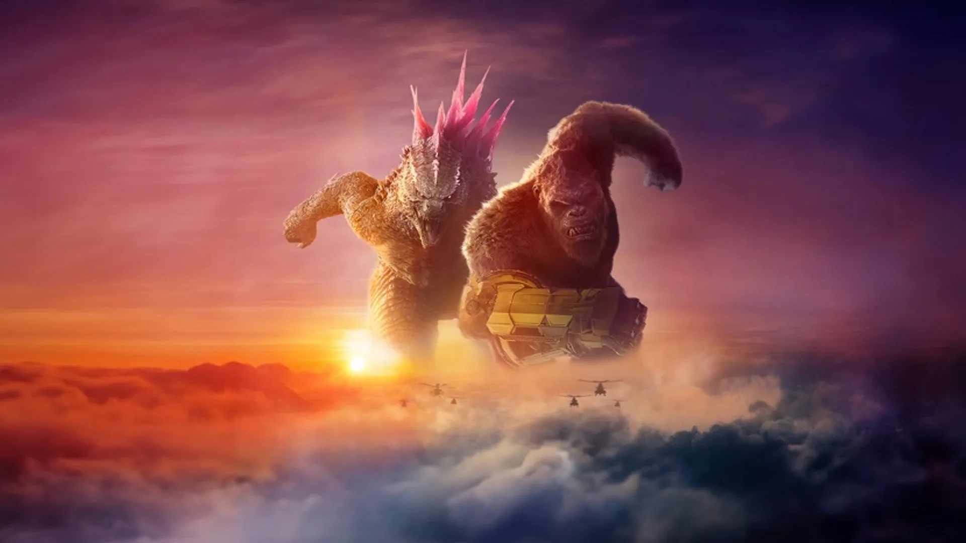 Godzilla y Kong entre el humo, películas del MonsterVerse