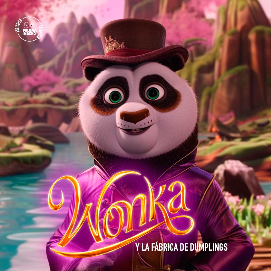 Po de Kung Fu Panda como Wonka