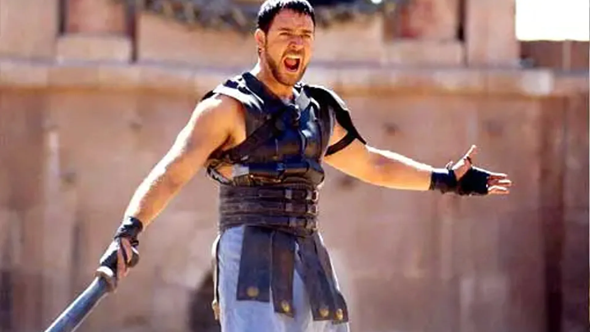 Russell Crowe en Gladiador, escena