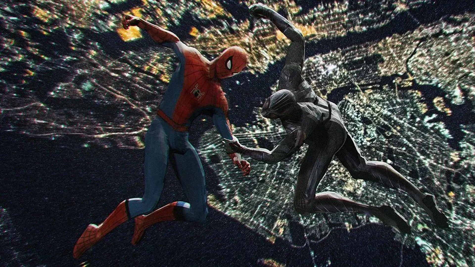 Madame Web arte conceptual Spider-Man por los cielos