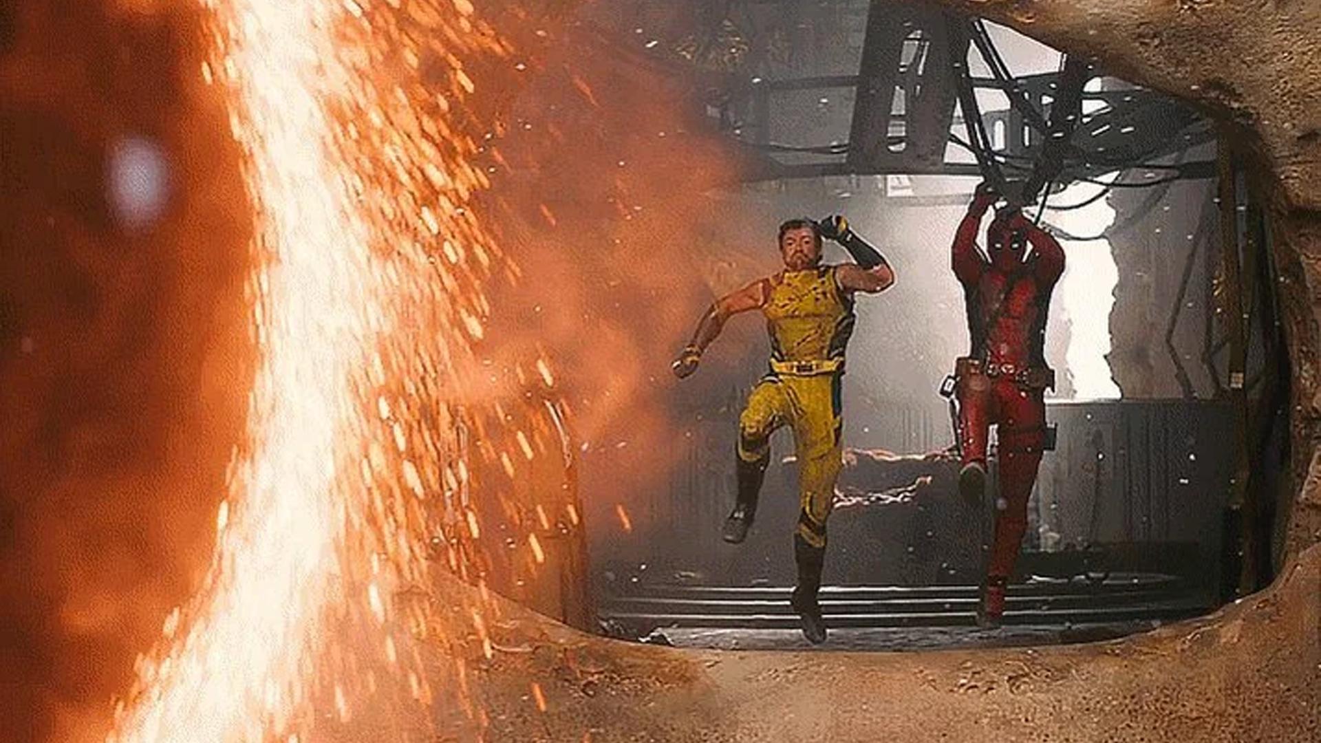 Deadpool y Wolverine portal escena