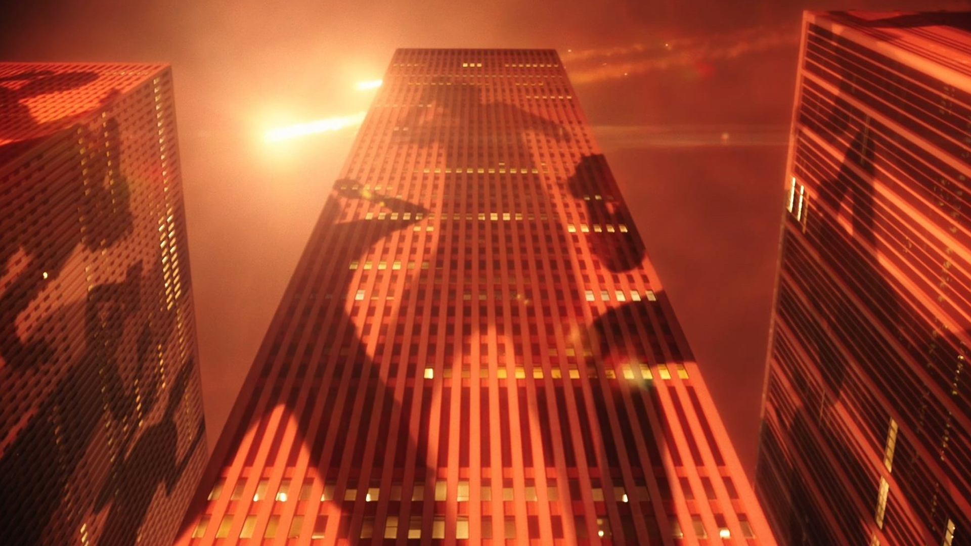 Megalópolis sombras 
 bailando en edificios